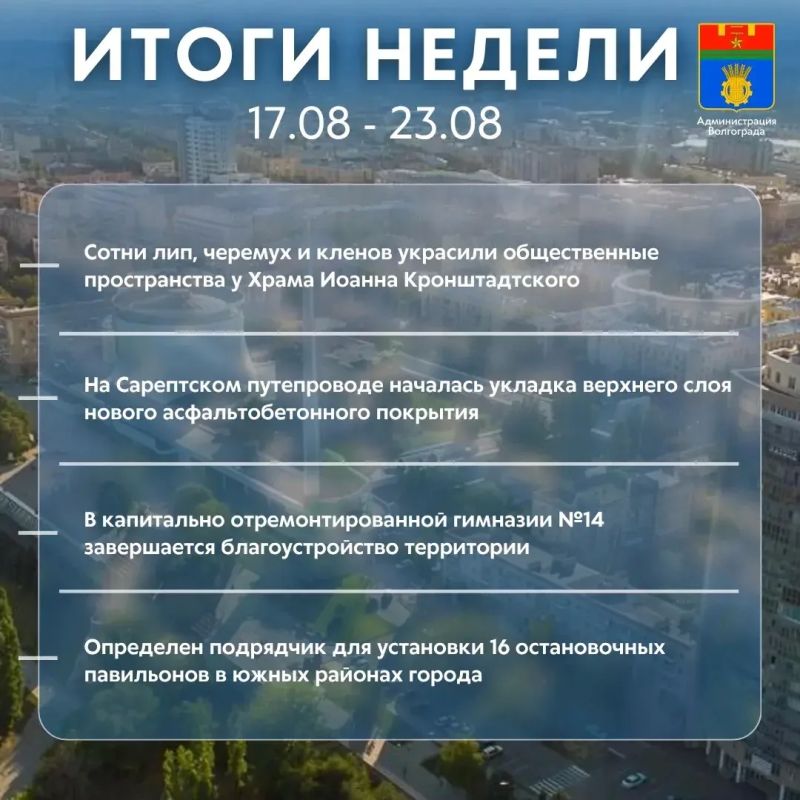 Итоги прошедшей недели