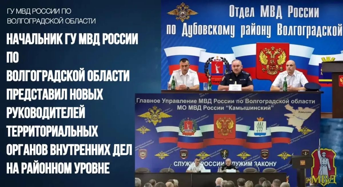 Сегодня начальник ГУ МВД России по Волгоградской области генерал-лейтенант полиции Павел Гищенко представил новых руководителей территориальных органов внутренних дел в Камышине и Дубовке