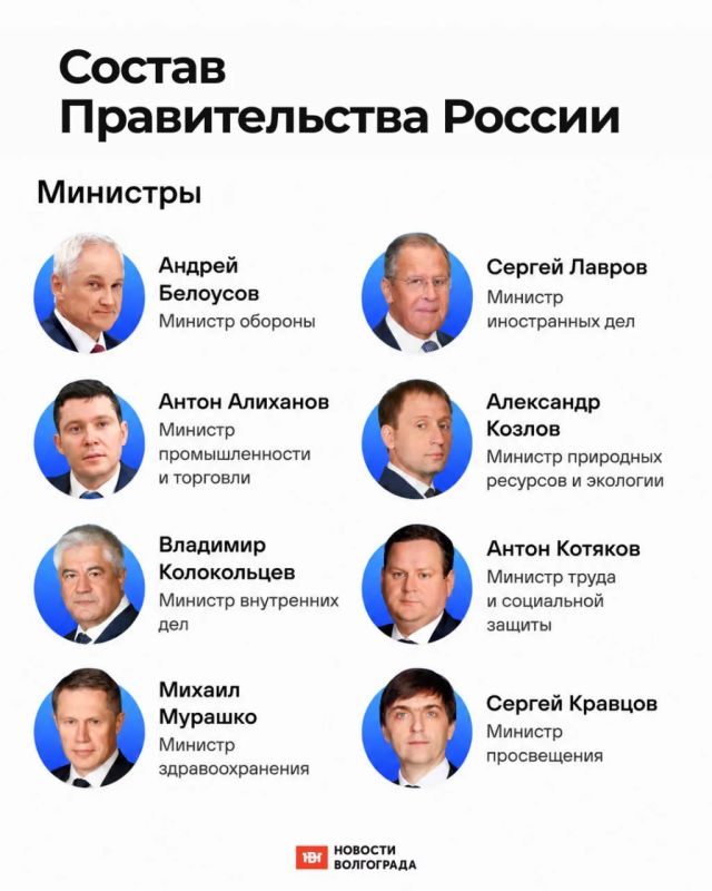 Обновленный состав правительства Российской Федерации — в наших карточках Обновленный состав правительства Российской Федерации — в наших карточках